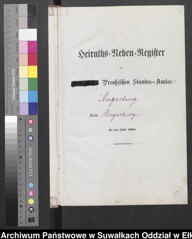 image.from.unit.number "Heiraths-Neben-Register des Preussischen Standes-Amtes Angerburg Kreis Angerburg"