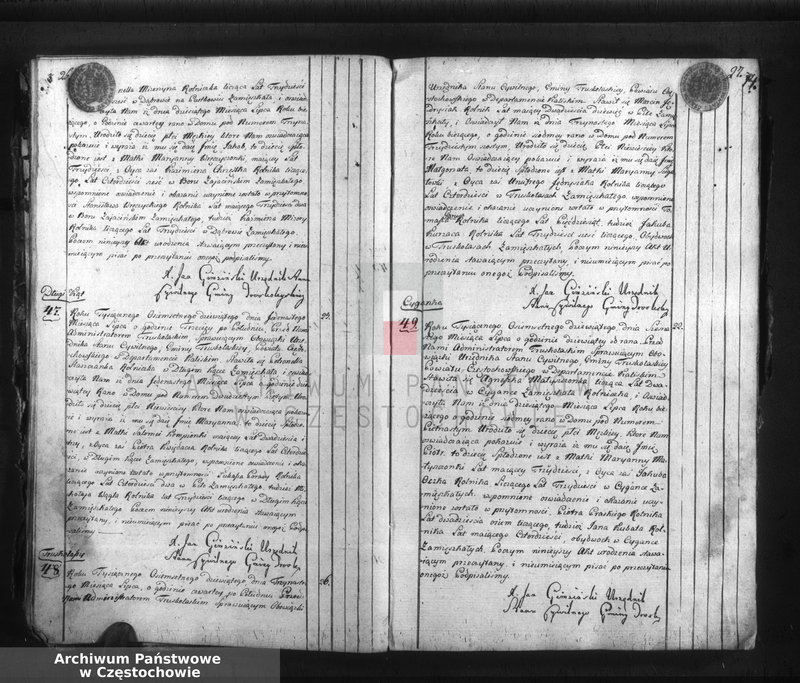 Obraz 16 z jednostki "Akta cywilne urodzeń gminy Truskolasy od dnia 1 miesiąca maja 1809 roku do dnia 30 miesiąca kwietnia 1810 roku wpisane"