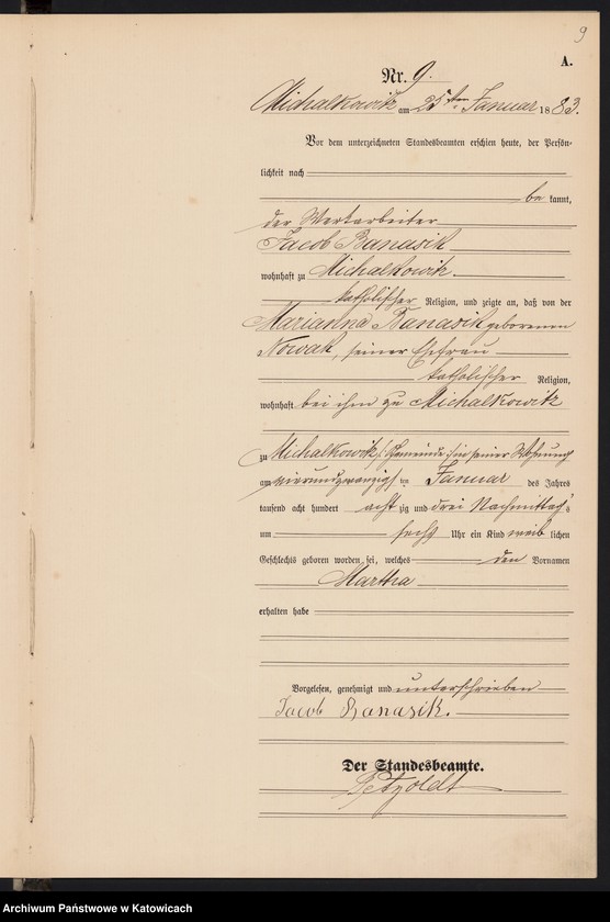 Obraz 12 z jednostki "[Księga urodzeń za rok 1883, nr 1-96]"
