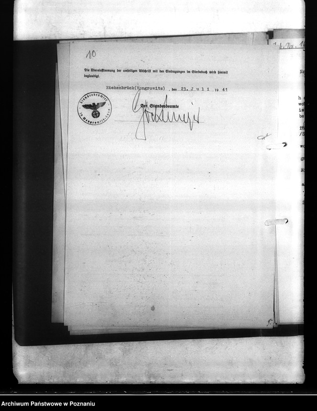 Obraz 15 z jednostki "Wykazy miejscowych Niemców, którzy zginęli w 1939 roku. Kreis Wongrowitz (Wągrowiec)"