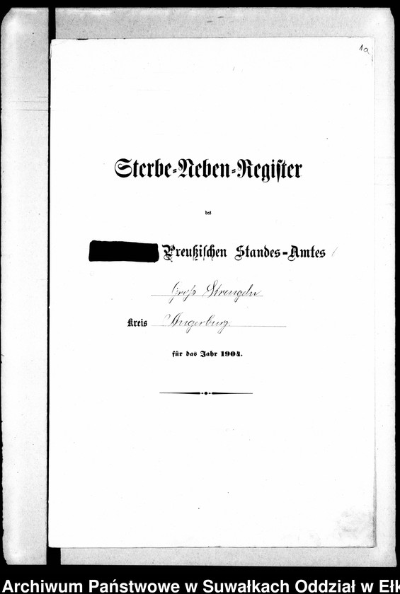 image.from.unit.number "Sterbe-Neben-Register des Preussischen Standes-Amtes Gross Strengeln Kreis Angerburg"