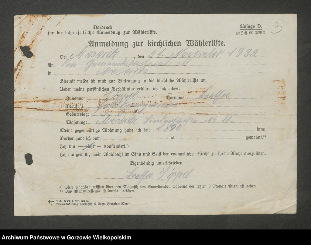 image.from.unit.number "Anmeldungen zur Wählerliste. Band III"