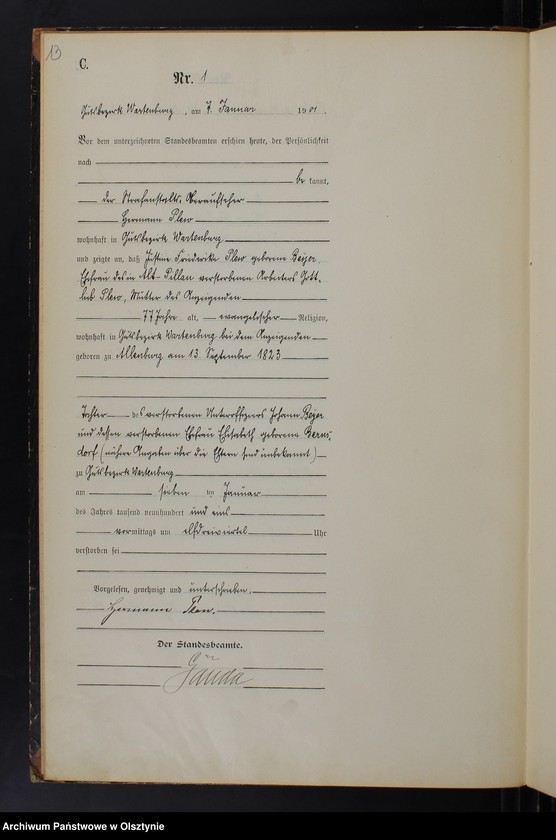 image.from.unit.number "Sterbe-Haupt-Register Nr 1 - 10,1 - 10 i 1 - 5"