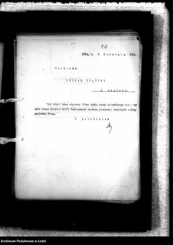 Obraz 13 z jednostki "Korespondencja Ogrodnika Miejskiego i odwrotnie"