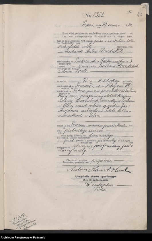 Obraz 15 z jednostki "Księga miejscowa zgonów tom III [Rejestr główny zgonów]"