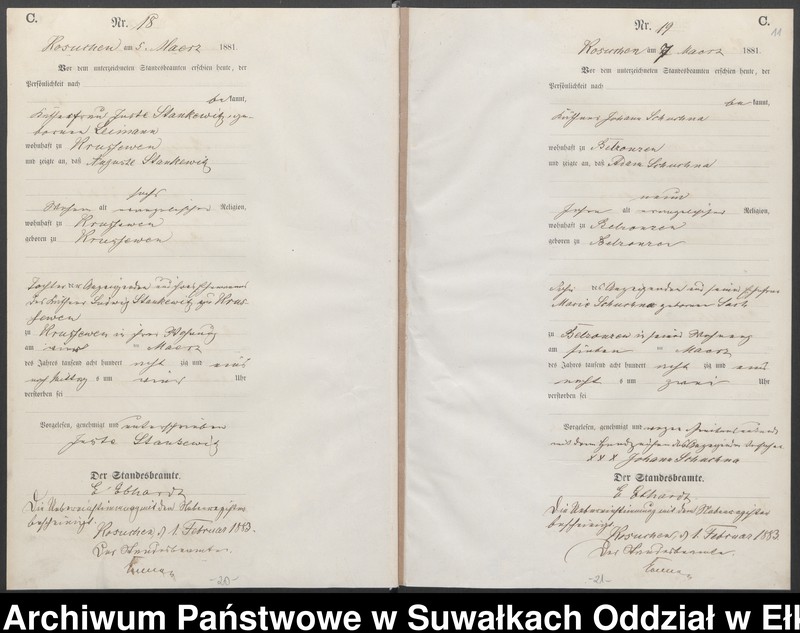 image.from.unit.number "Sterbe-Haupt-Register des Königlichen Preussischen Standes-Amtes Belzonzen Kreis Johannisburg"