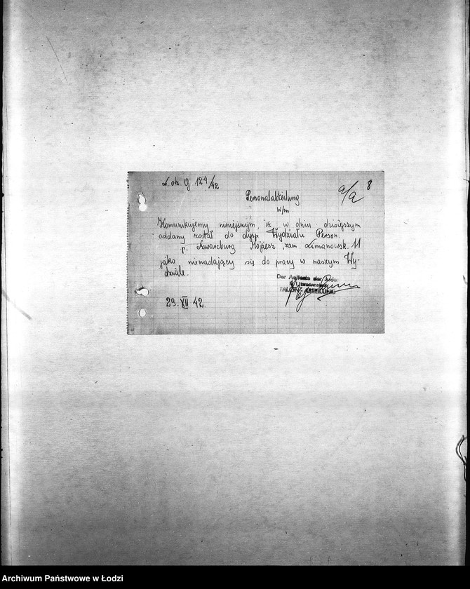 Obraz 11 z jednostki "[Korespondencja z wydziałami: Odzieży, Spraw Specjalnych, Centralnym Biurem Resortów Pracy, Ubezpieczeń, Próśb i Zażaleń oraz innymi w sprawach personalnych, zatrudnienia i płac] "