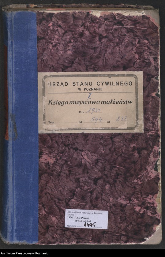 Obraz 2 z jednostki "Księga miejscowa małżeństw tom III [Rejestr główny małżeństw]"