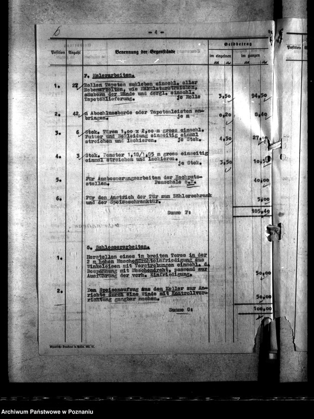 Obraz 10 z jednostki "Instandsetzungsarbeiten im Gästehaus des Gauleiters in Hermannsbad (Ciechocinek)"
