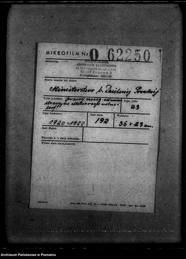 Obraz 2 z jednostki "Sprawy szczegółowo-- administracyjne. Melioracje rolne i torf."