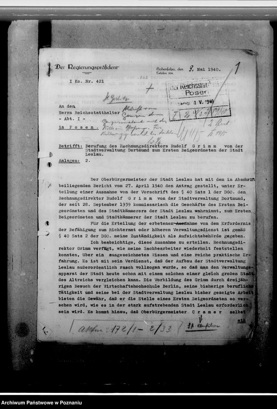 Obraz 5 z jednostki "Grimm, Rudolf - Bürgermeister in Leslau (Włocławek)"