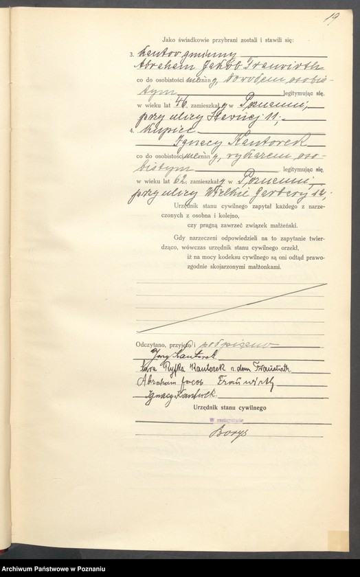 Obraz 20 z jednostki "Księga miejscowa małżeństw tom I [Rejestr główny małżeństw]"
