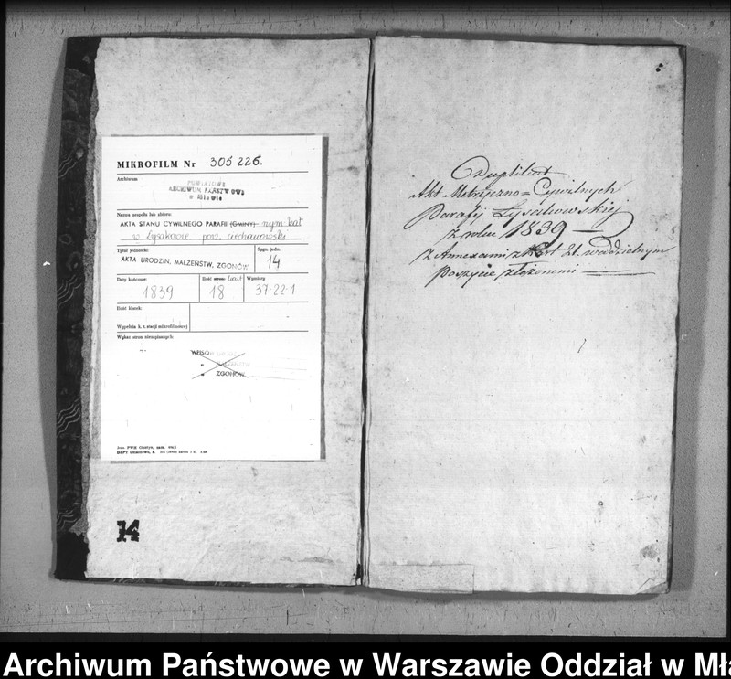 image.from.team "Akta stanu cywilnego Parafii Rzymskokatolickiej w Łysakowie"