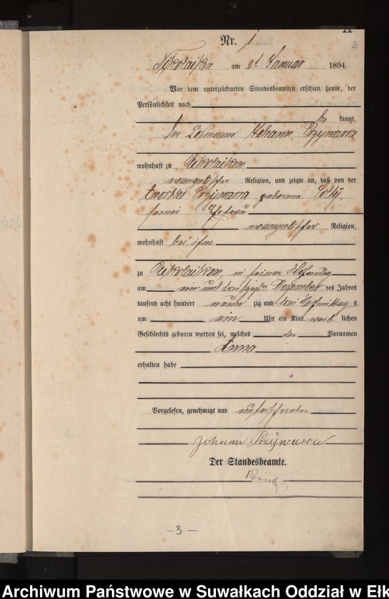 image.from.unit.number "Geburts-Haupt-Register des Königlichen Preussischen Standes-Amtes Nikolaiken Kreis Sensburg"