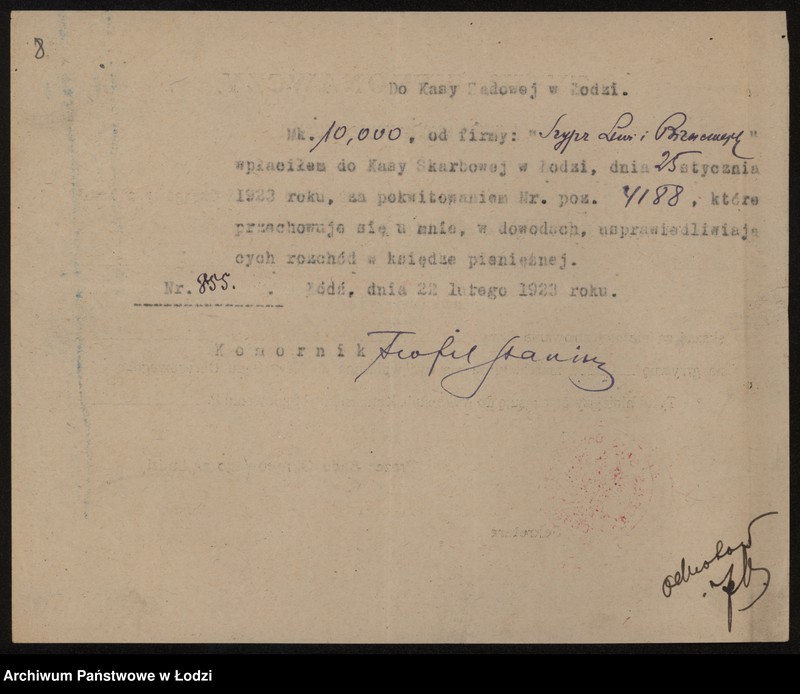 Obraz 10 z jednostki "Bracia Szyper i J. Birencwajg – fabryka i sprzedaż towarów manufakturowych"