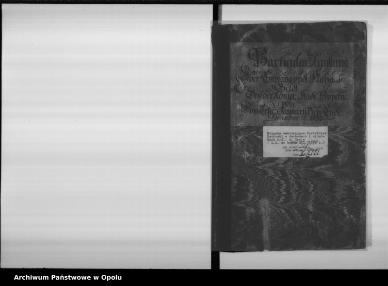 Obraz 4 z jednostki "Particular Rayttung Über Empfang undt Aussgab Geldt Bey der königlichen Stadt Oppeln vom Ersten January biess Ende Decembris Anno 1692"
