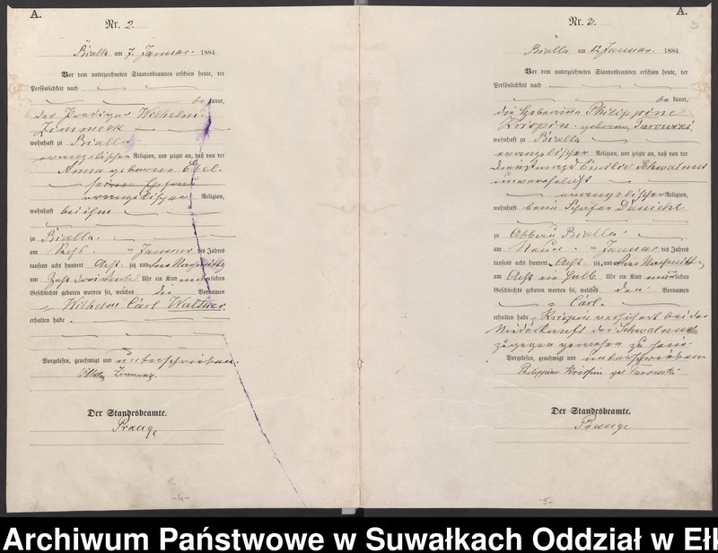 image.from.unit.number "Geburts-Haupt-Register des Königlichen Preussischen Standes-Amtes Bialla Kreis Johannisburg"