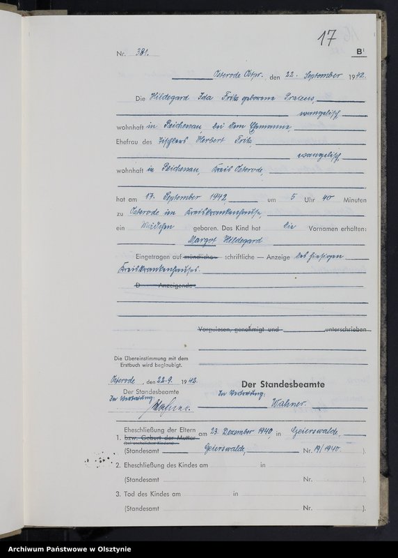 Obraz 19 z jednostki "Geburtenbuch/Zweitbuch/Tom II,Nr 366 - 517"
