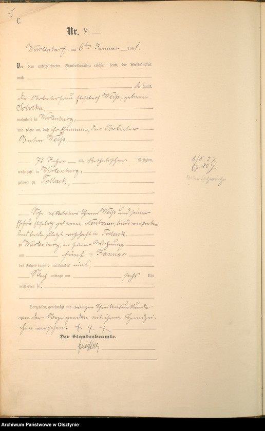 image.from.unit.number "Sterbe-Haupt-Register Nr 1 - 125"