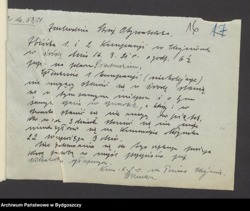 image.from.unit.number "Raporty Baonów do Komendy Powiatowej w Chojnicach o pracach oświatowych [wykładach i odczynach]"