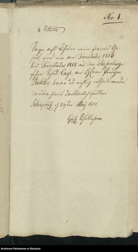 image.from.unit.number "Riesenburgschen Schul-Cassen- Rechnung"