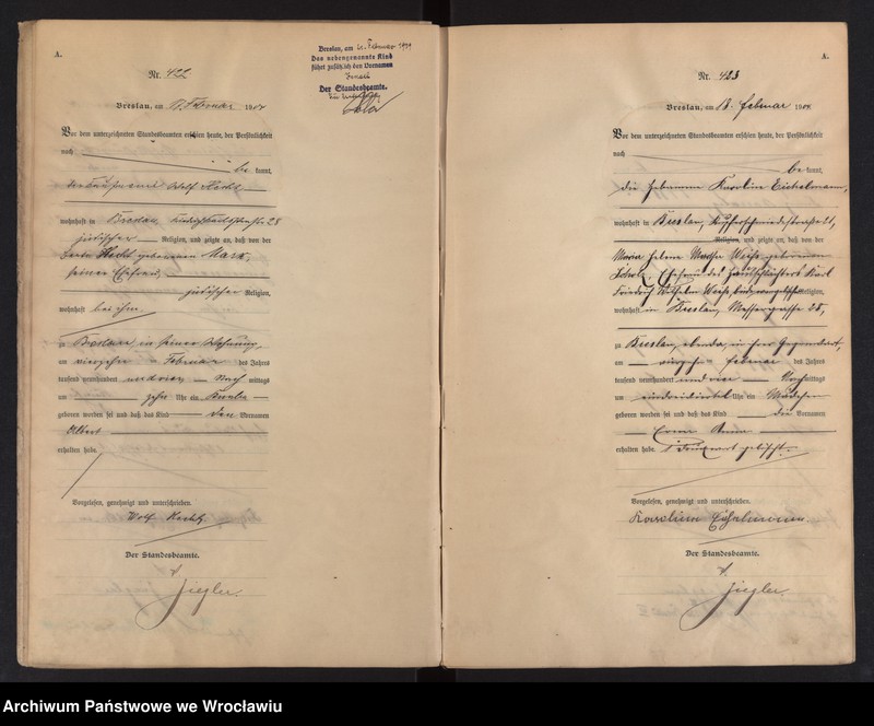 image.from.unit.number "Geburts-Haupt-Register Breslau I 1904 Band 2"