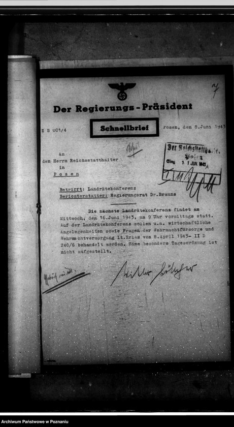 Obraz 11 z jednostki "Konferencje z landratami - korespondencja, porządki obrad"