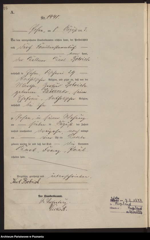 Obraz 19 z jednostki "Księga miejscowa urodzeń tom IV [Rejestr główny urodzeń]"