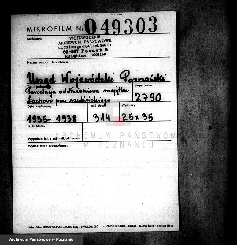 Obraz 2 z jednostki "Parcelacja oddłużeniowa majątku Łachowo powiatu szubińskiego"