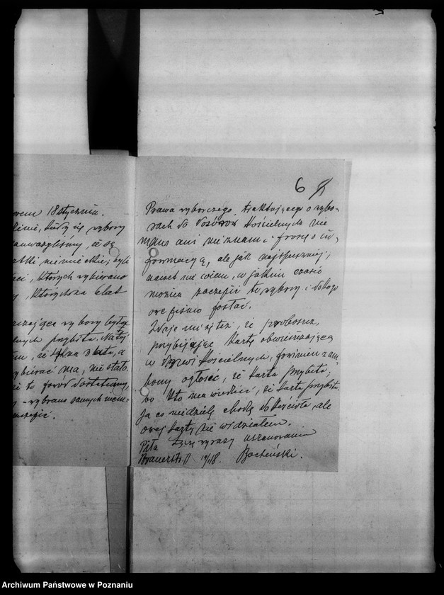 Obraz 10 z jednostki "Korespondencja różna - miedzy innymi sprawozdanie z posiedzenia Komitetu Politycznego w Berlinie, wnioski o subwencję dla Gazety Olsztyńskiej, protest profesora Eugeniusza Romera odnośnie objęcia jedynie Królestwa Polskiego nazwą Polski (nr 482), listy dra Celichowskiego"