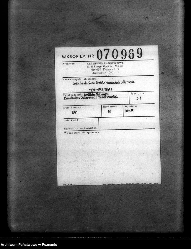 Obraz 2 z jednostki "Amtliche Meldungen Kreis Kulm (Cełmno oraz powiat toruński)"