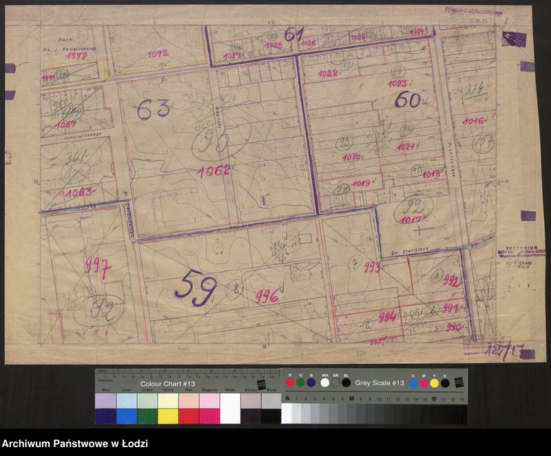 image.from.unit.number "Plan m. Łodzi 1:2000 z oznaczeniem podziału miasta na obwody i rejony spisowe. Sekcja SW21"
