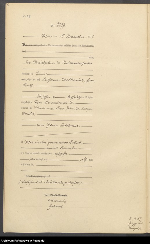 Obraz 20 z jednostki "Księga miejscowa zgonów tom VII [Rejestr główny zgonów]"