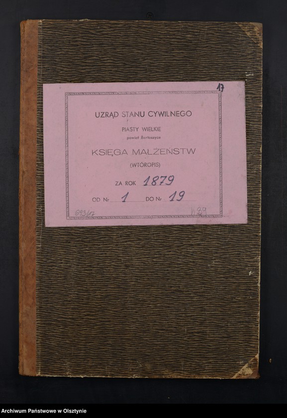 image.from.unit.number "Heiraths-Neben-Register Nr 1 - 19"