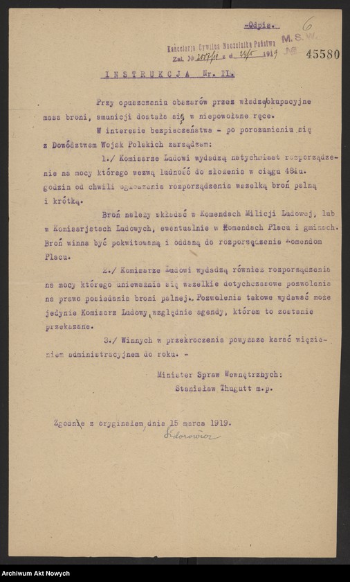 image.from.unit.number "Odpisy postanowień Tymczasowego Rządu Ludowego RP I. Daszyńskiego oraz dekrety przesłane do zatwierdzenia Naczelnikowi Państwa przez Radę Ministrów, pod przewodnictwem J. Moraczewskiego a następnie I. Paderewskiego."