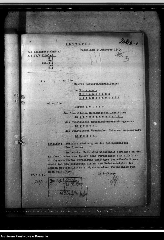 Obraz 7 z jednostki "Aufgaben der Gesundheitsämter. Aktenplan in Gesundheitsämtern. Arbeitsübersicht der Gesundheitsämter. Abfertigung von Juden und Polen."