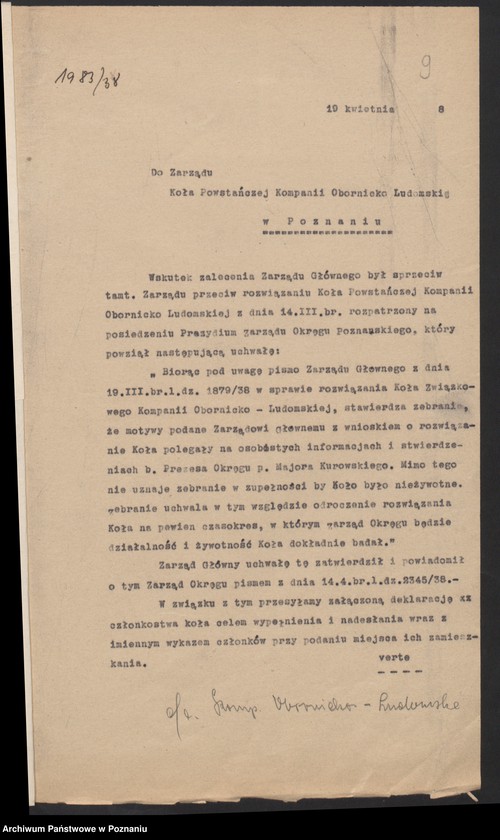 image.from.unit.number "Poznań - Kompania Obornicko - Ludomska akta koła."