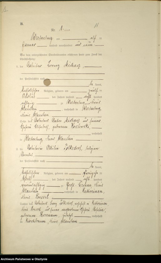 image.from.unit.number "Heirats-Haupt-Register Nr 1 - 47"