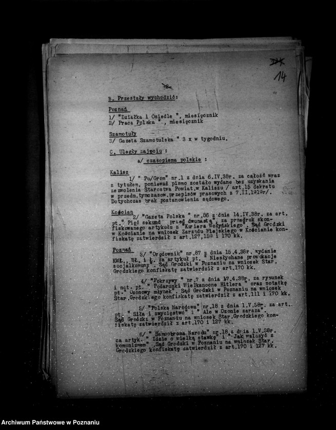 Obraz 18 z jednostki "Sprawozdania prasowe od stycznia do grudnia 1938 r."