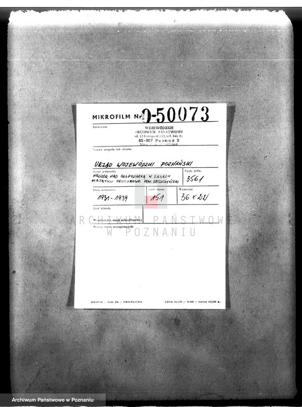 image.from.unit.number "Nadzór nad gospodarką w lasach majątku Henrykowo powiat leszczyński"