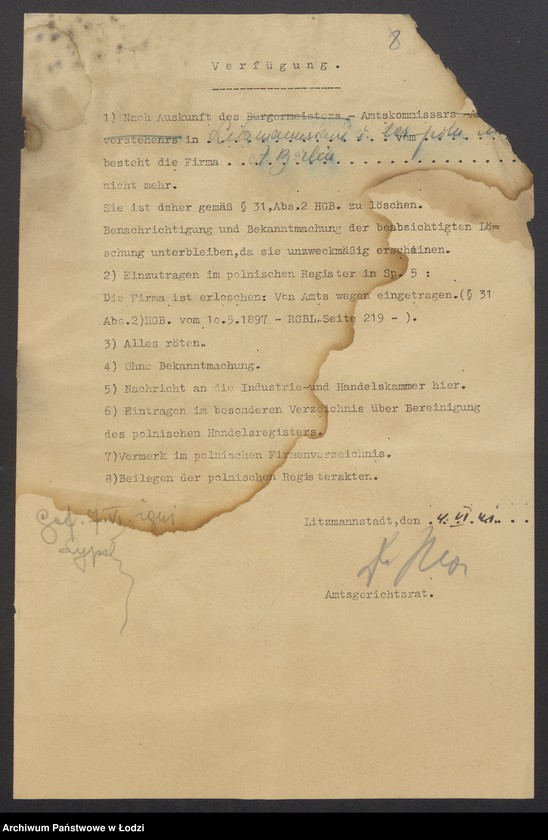 Obraz 10 z jednostki "Abram Idel Berlin- fabrykacja towarów wełnianych i bawełnianych"