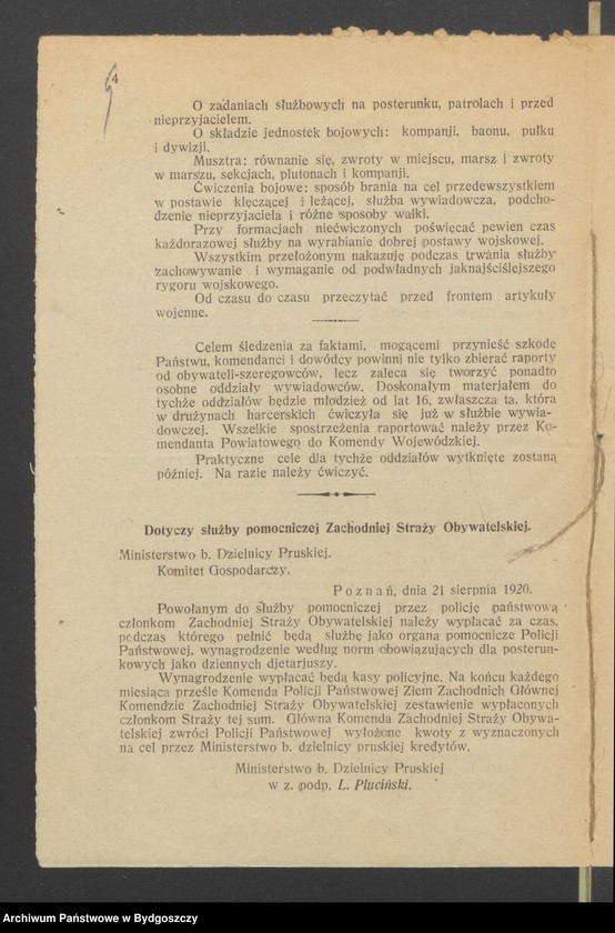 Obraz 6 z jednostki "Rozkazy zwykłe Nr: 2, 3, 4, 7, 8 Komendy Głównej Zachodniej Straży Obywatelskiej w Poznaniu"