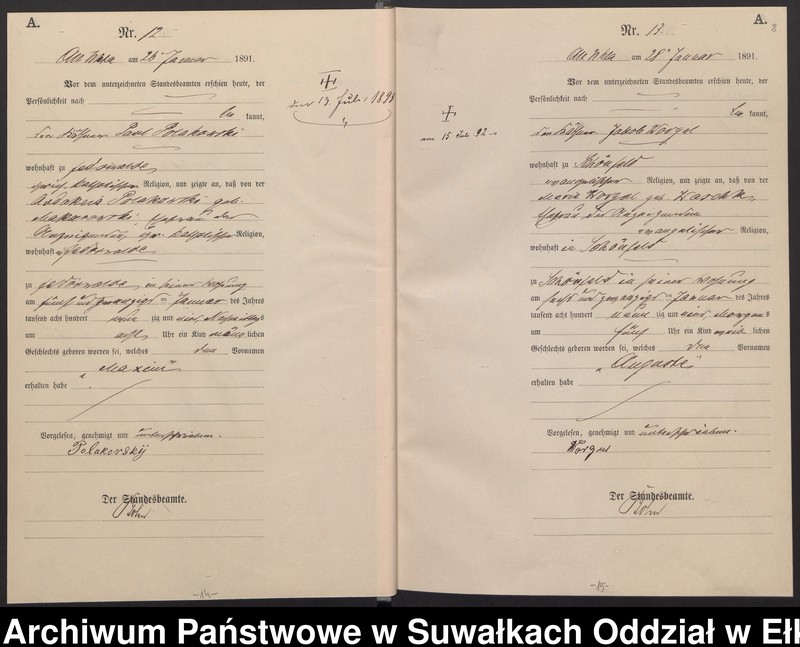 image.from.unit.number "Geburts-Haupt-Register des Königlichen Preussischen Standes-Amtes Ukta Kreis Sensburg"