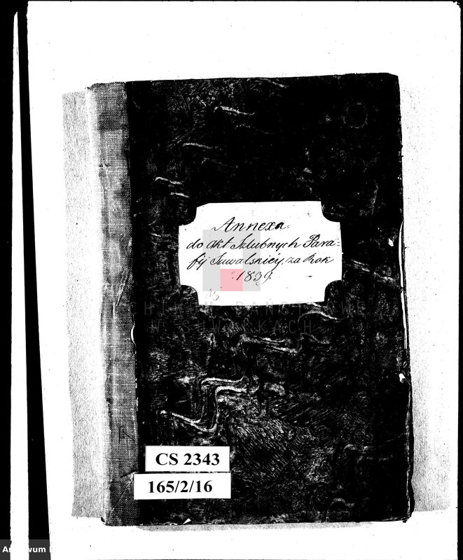 image.from.unit.number "Annexa do akt Ślubnych Parafii Suwalskiey za Rok 1839."
