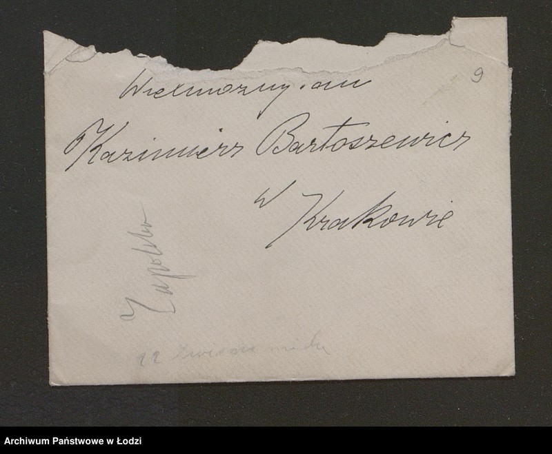 image.from.unit.number "[Listy Gabrieli Zapolskiej do Kazimierza Bartoszewicza]"