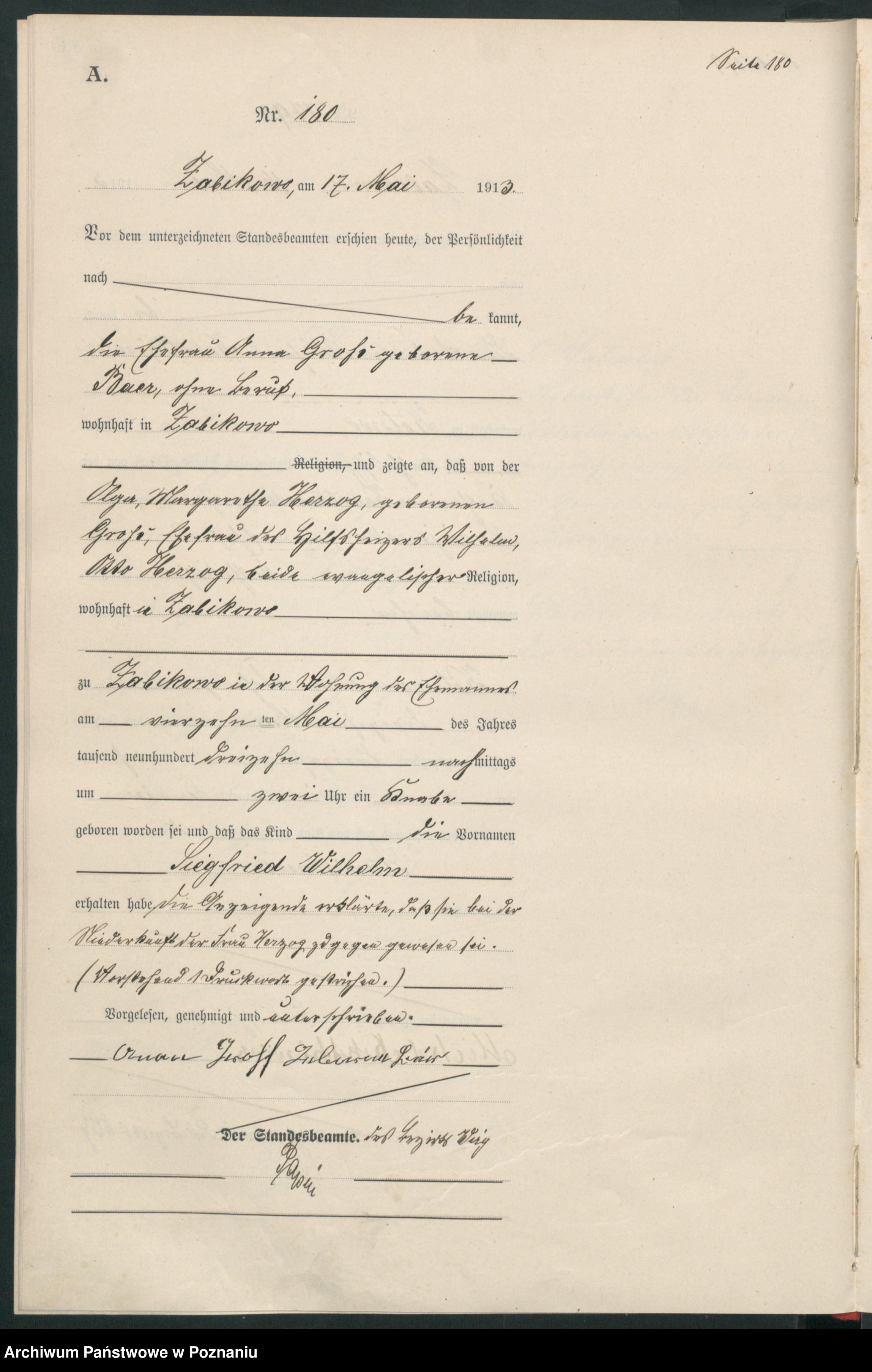 Skan z jednostki: Geburts Haupt Register