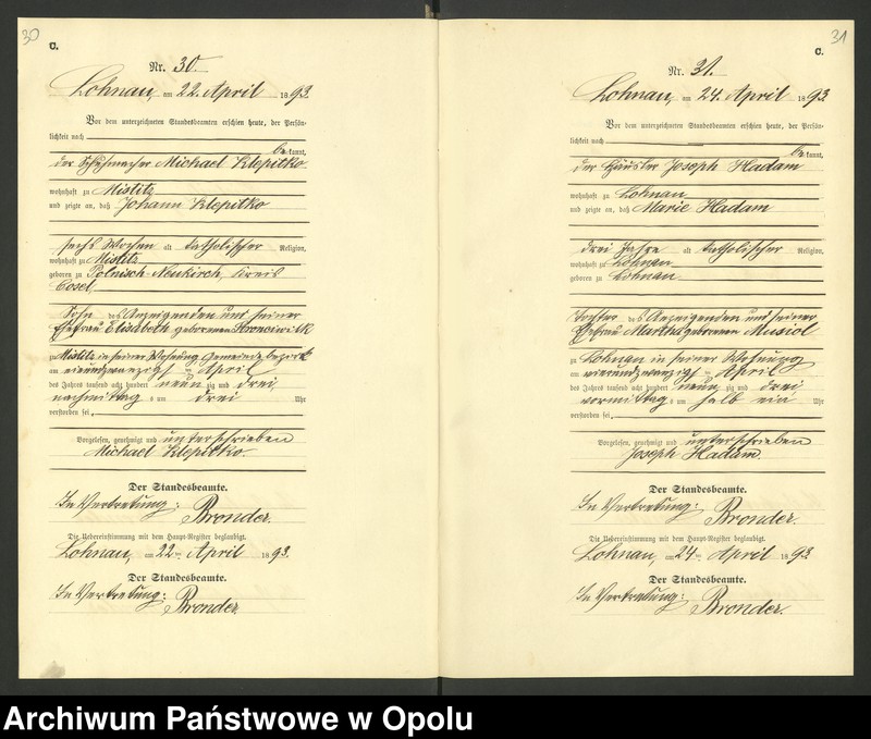 image.from.unit.number "Urząd Stanu Cywilnego Łany Księga zgonów rok 1893"