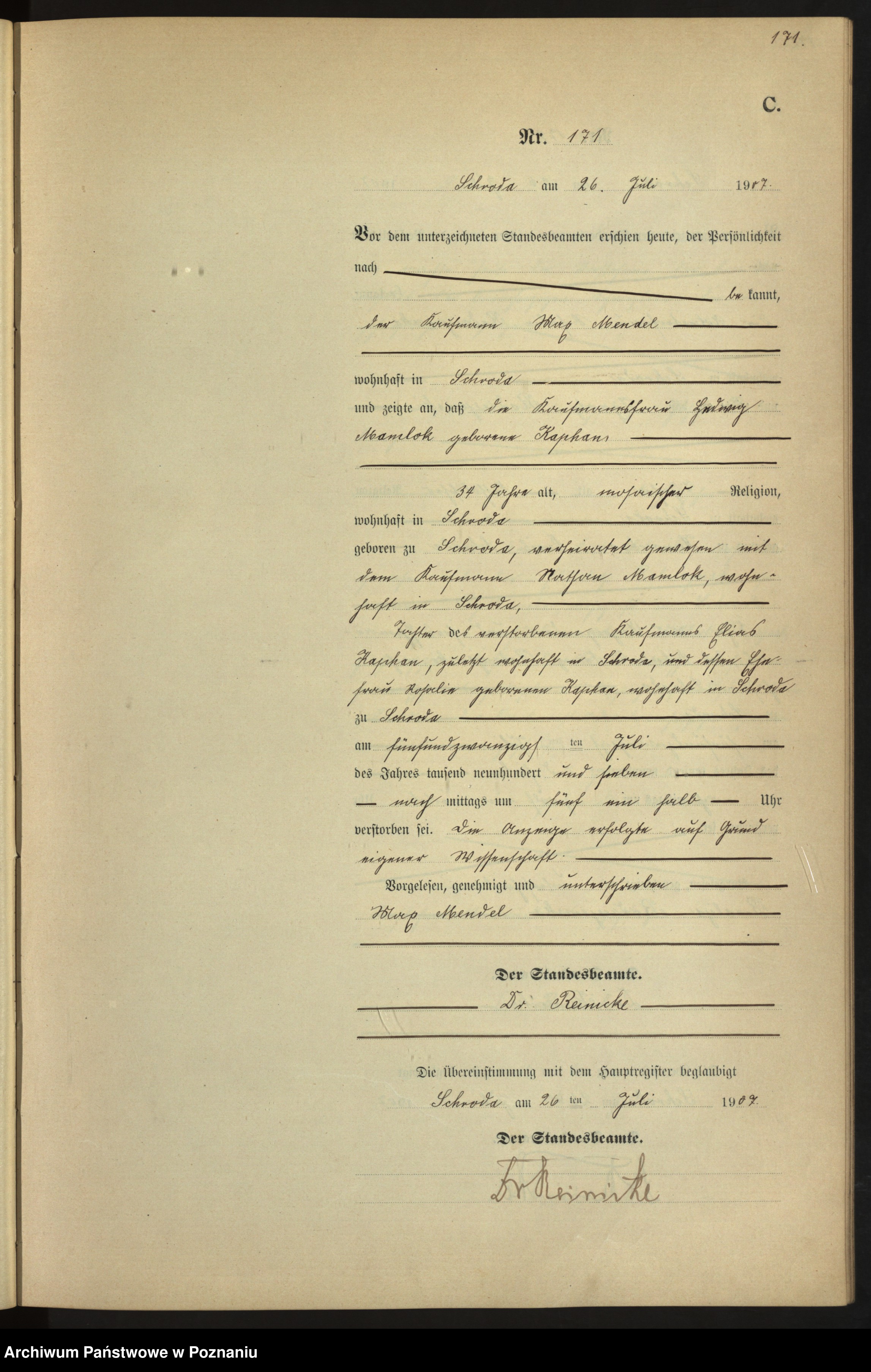 Skan z jednostki: Sterbe-Neben-Register