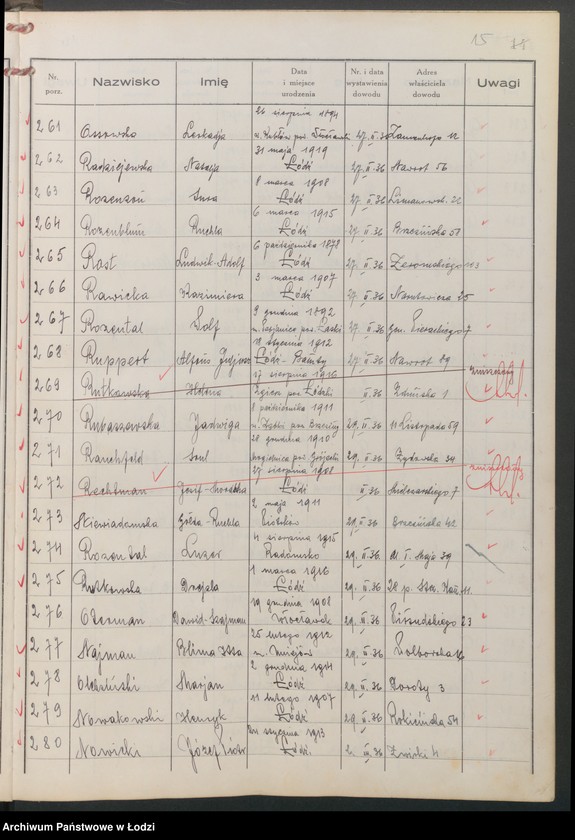 image.from.unit.number "Ewidencja dowodów osobistych wydanych przez Zarząd Miejski w Łodzi, zespół nr 6 [- nazwiska na litery N, O, R, T]"