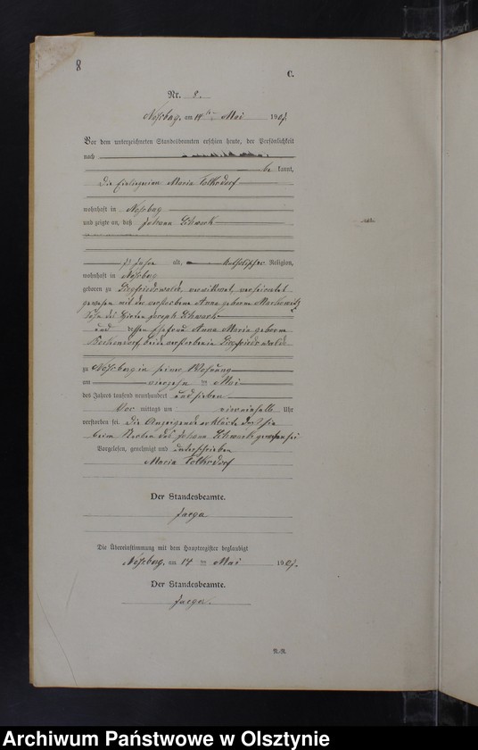 image.from.unit.number "Sterbe-Neben-Register Nr 1 - 19"